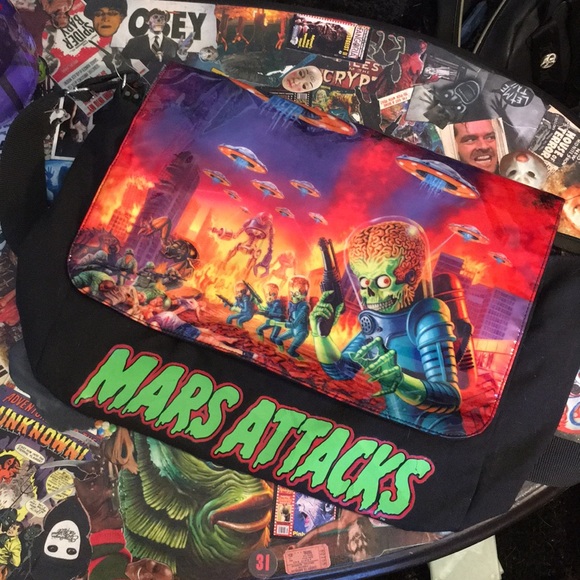 Kreepsville 666 Handbags - Huge Mars Attacks! Messenger Travel Bag 👽